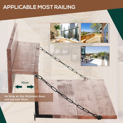 Folding Balcony Table, Spruce Foldable Desk, 39.4 Inch, Orange Balcony Table Hanging at Gallery Canada