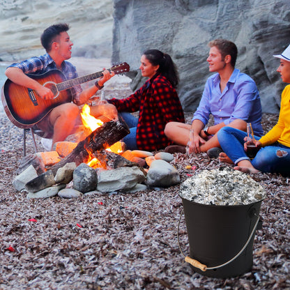 Ash Bucket with Lid and Cut-resistant Gloves, Black Fireplace Tools at Gallery Canada