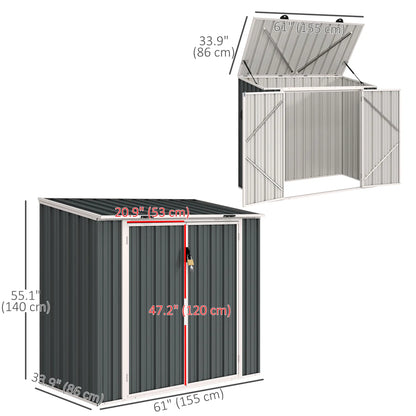 5ft x 3ft Outdoor Storage Shed, Lockable Double Doors Sheds at Gallery Canada