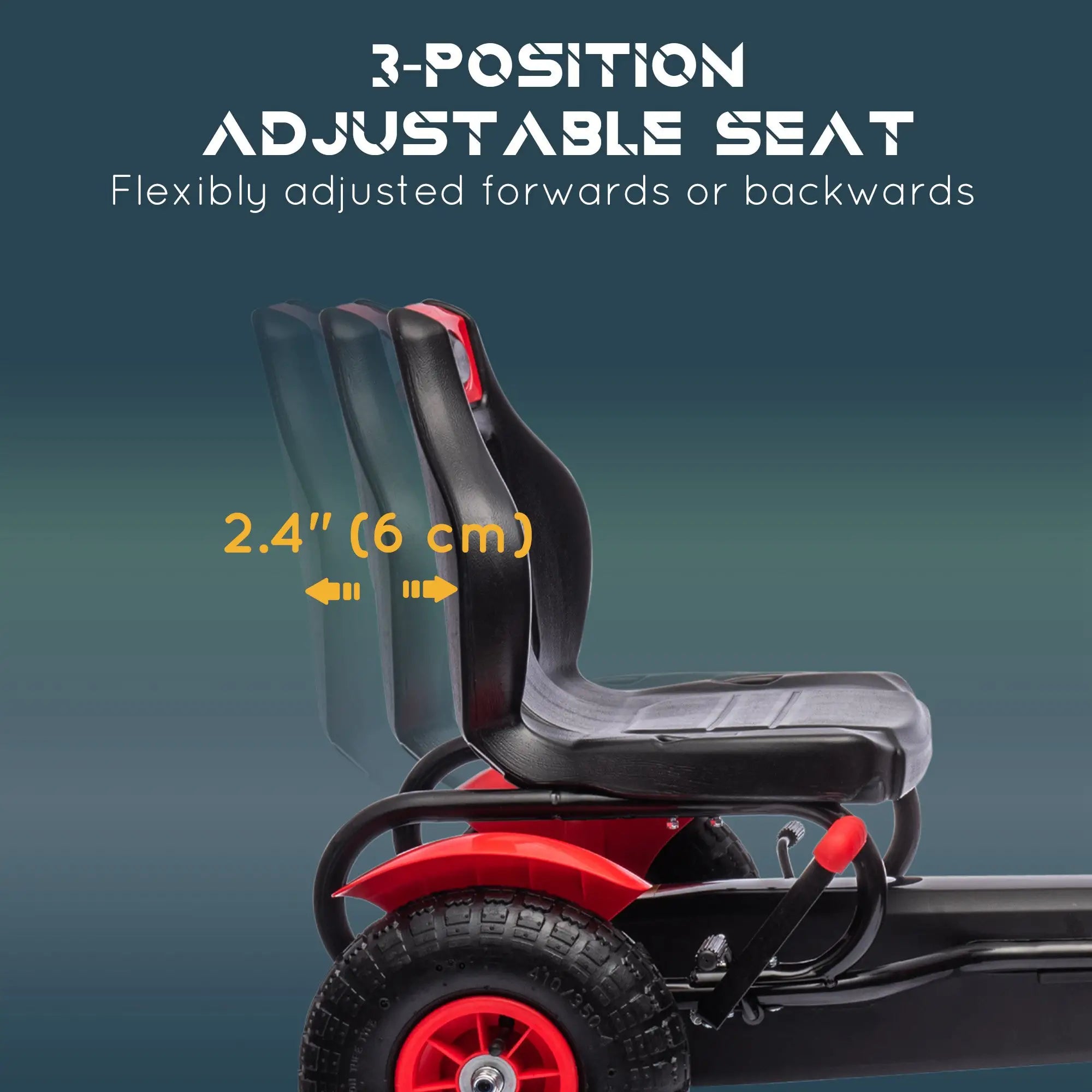 Kids Pedal Go Kart, Adjustable Bucket, Handbrake, 4 Rubber Wheels, Red Pedal Go Karts for Kids at Gallery Canada