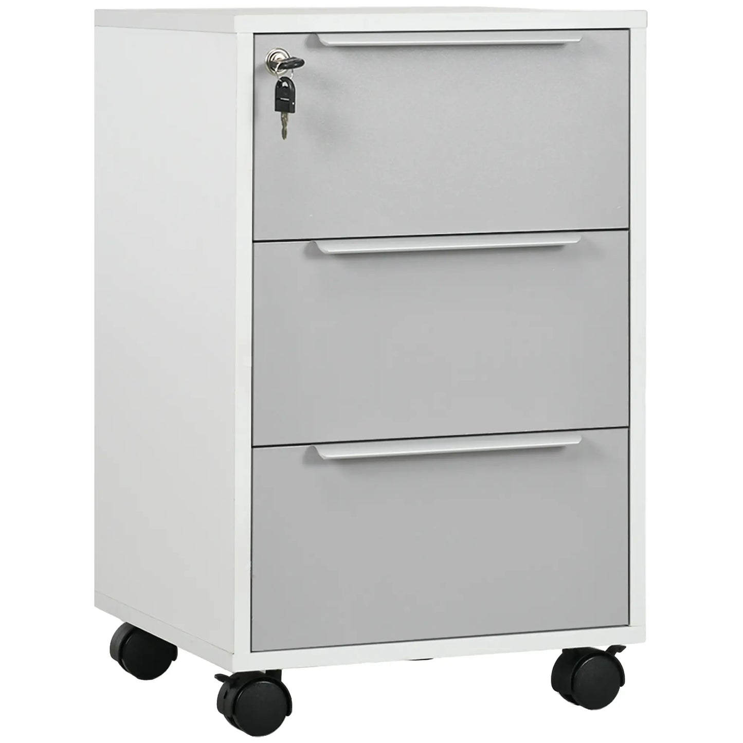 3 Drawer File Cabinet with Wheels, Vertical, Lock, Grey Office Cabinets & Cupboards Grey, White at Gallery Canada