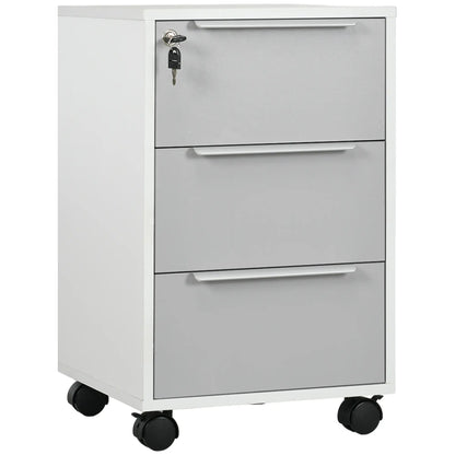 3 Drawer File Cabinet with Wheels, Vertical, Lock, Grey Office Cabinets & Cupboards Grey, White at Gallery Canada