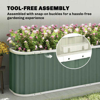 Galvanized Raised Garden Bed, Deep Rot Planter Box, 7' x 2' x 2', Light Green Galvanized Planter Boxes at Gallery Canada