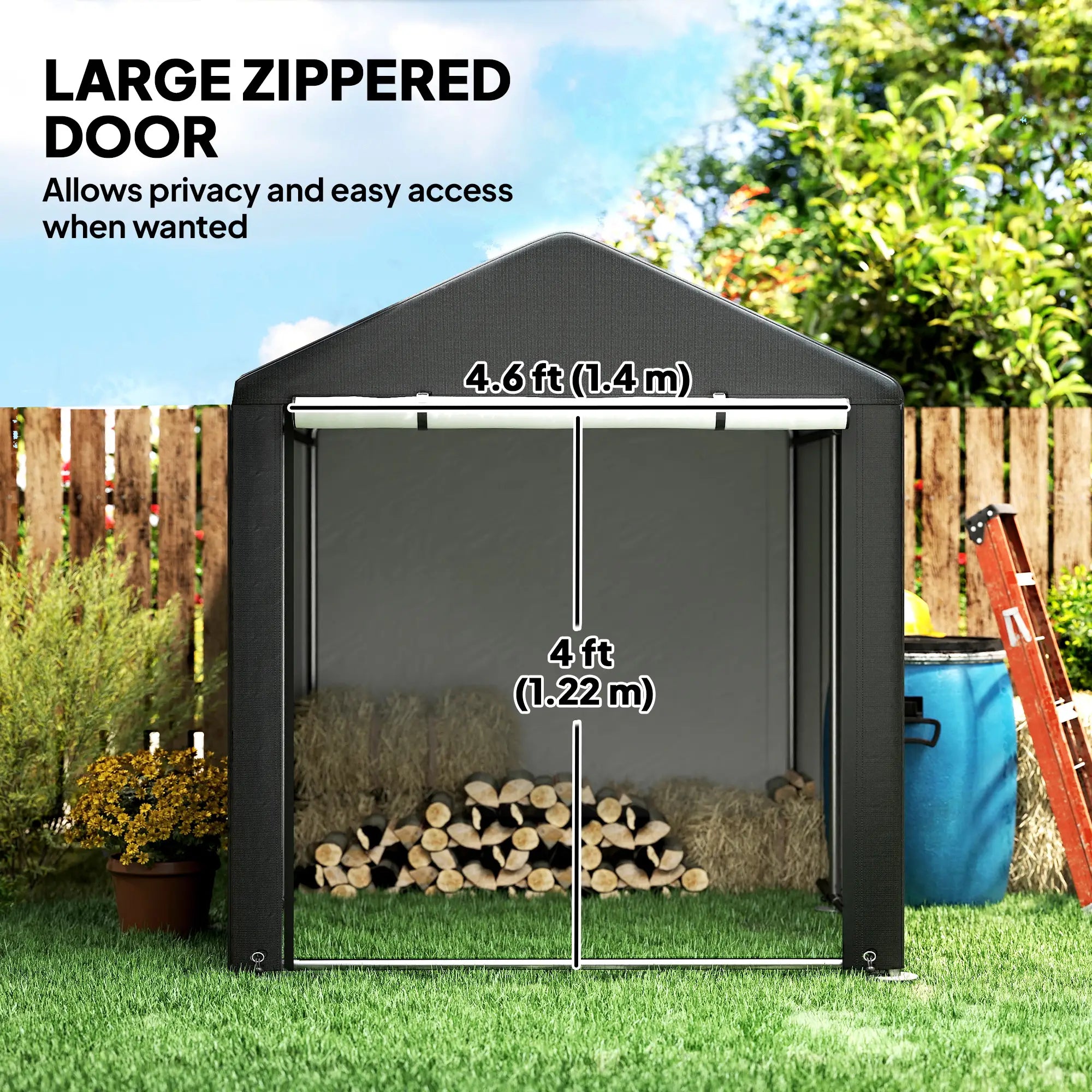 Portable Bicycle Shed, Galvanised Steel Frame, Large Door, Waterproof, Black Portable Shed at Gallery Canada