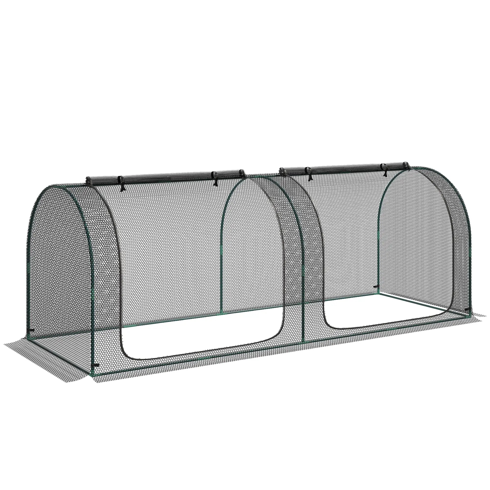 8' x 3' Crop Cage, Garden Plant Protector, 3 Zippered Doors, Black Greenhouses at Gallery Canada