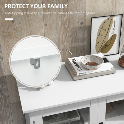 Modern Sideboard Cabinet, Glass Doors, 4-Tier Shelving, Adjustable Shelves Kitchen Pantry Cabinets at Gallery Canada