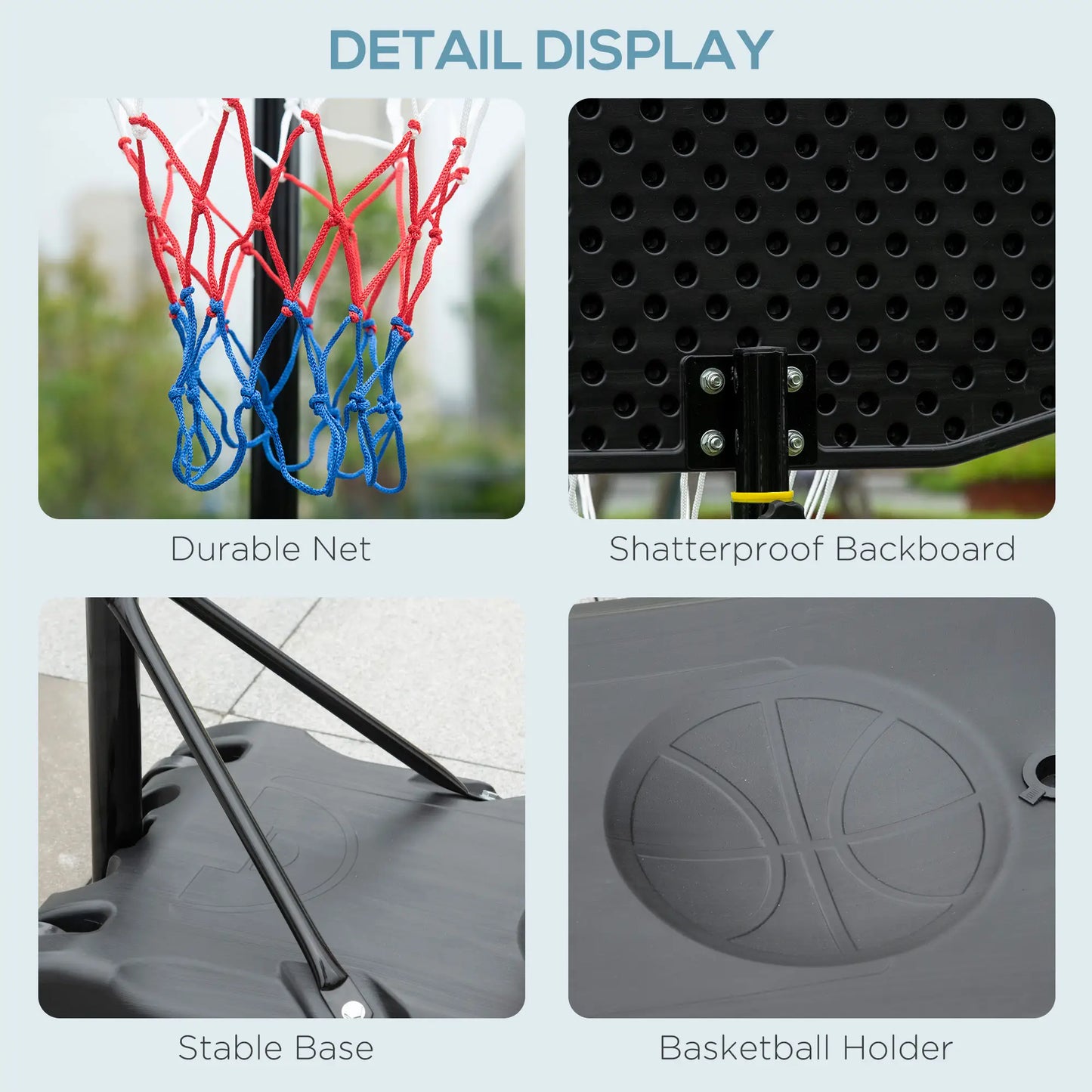 Basketball Hoop and Stand, 5.2-6.9ft Height Adjustable, Black Basketball at Gallery Canada