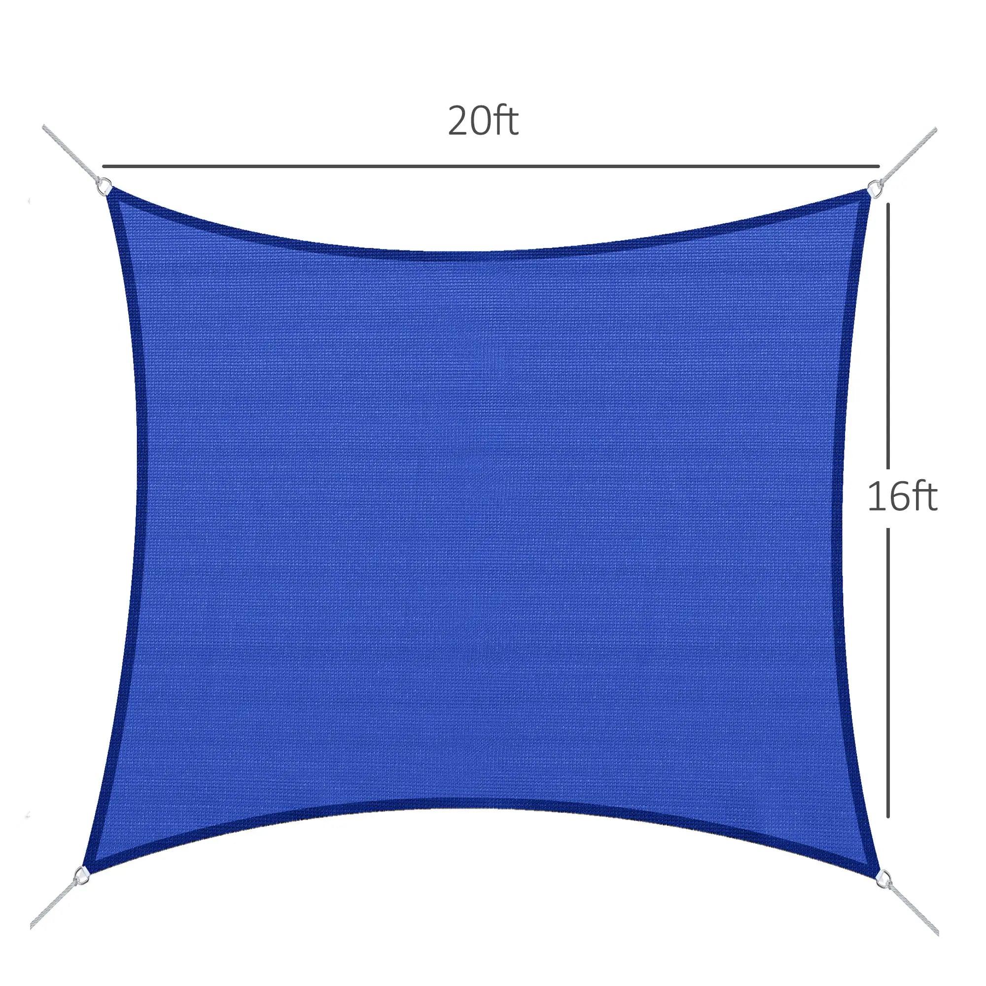 Rectangle 20'x 16' Sun Shade Sail Top Cover Fabric Outdoor Shelter Backyard Window Garden Carrying Bag Blue Shade Sails at Gallery Canada
