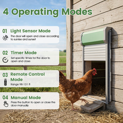 Automatic Chicken Coop Door w/ Remote & Light Sensor