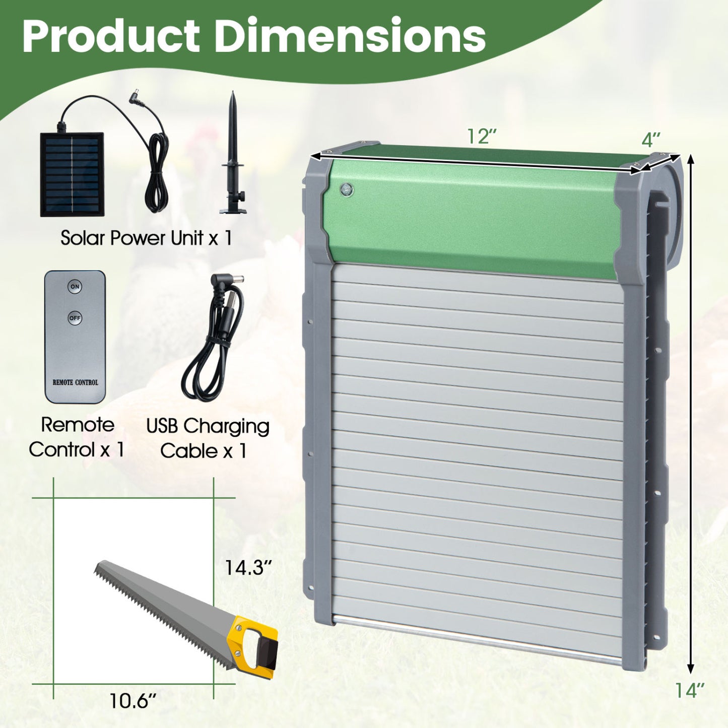 Automatic Chicken Coop Door w/ Remote & Light Sensor