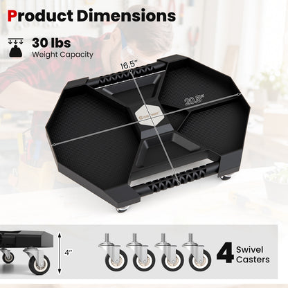 Automotive Rolling Tool Creeper with 4 Swivel Casters and 30 lbs Weight Capacity-BK, Black Garages at Gallery Canada
