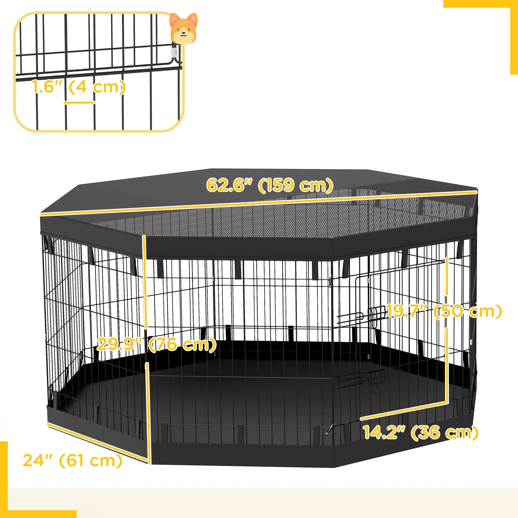 8 Panels Foldable Dog Playpen, 30