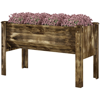 Wooden Raised Garden Plant Stand, 48" x 24" x 32", Carbonized Elevated Garden Beds Carbonized at Gallery Canada