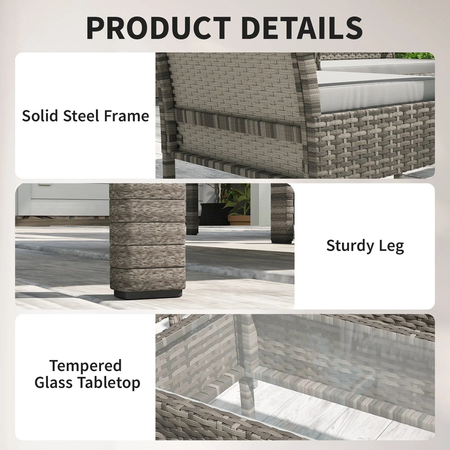 Patio Furniture Set, Loveseat, 2 Armchairs & Coffee Table, Light Grey Patio Furniture Sets at Gallery Canada