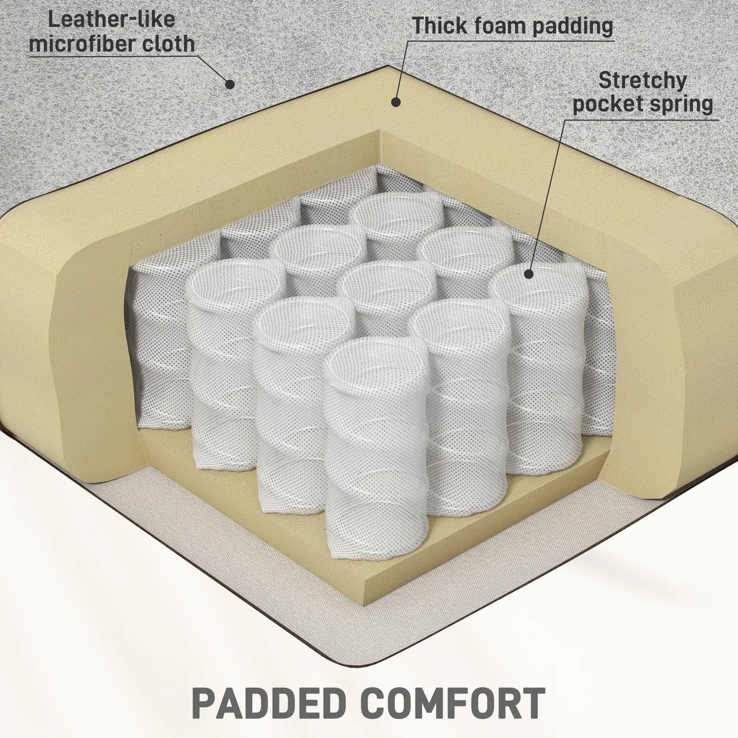 Manual Recliner Chair with Vibration Massage, Side Pockets, Microfibre Reclining Chair for Living Room, Grey Sofas & Reclining Chairs at Gallery Canada