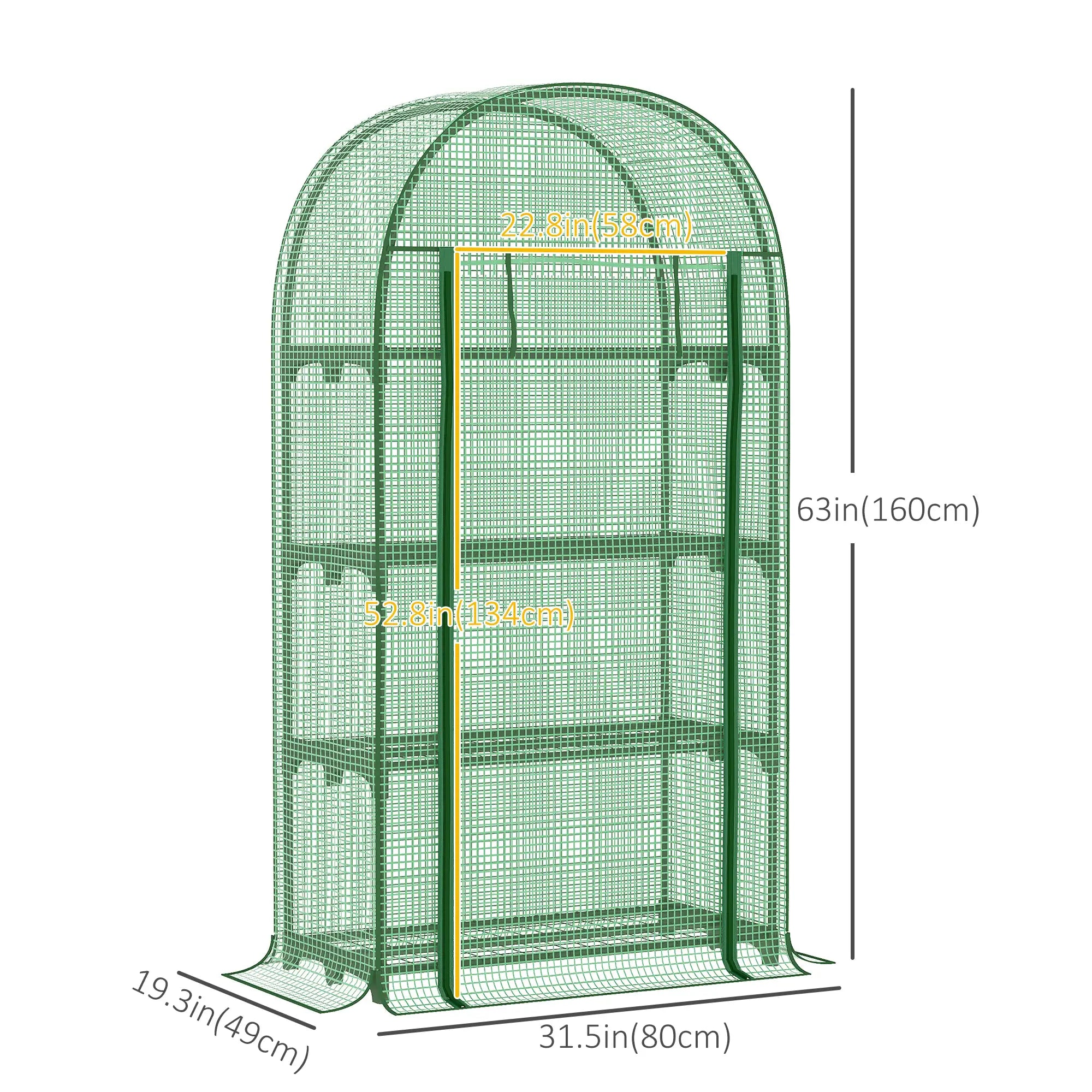 Portable Mini Greenhouse, Zippered Door, PE Cover, 31.5