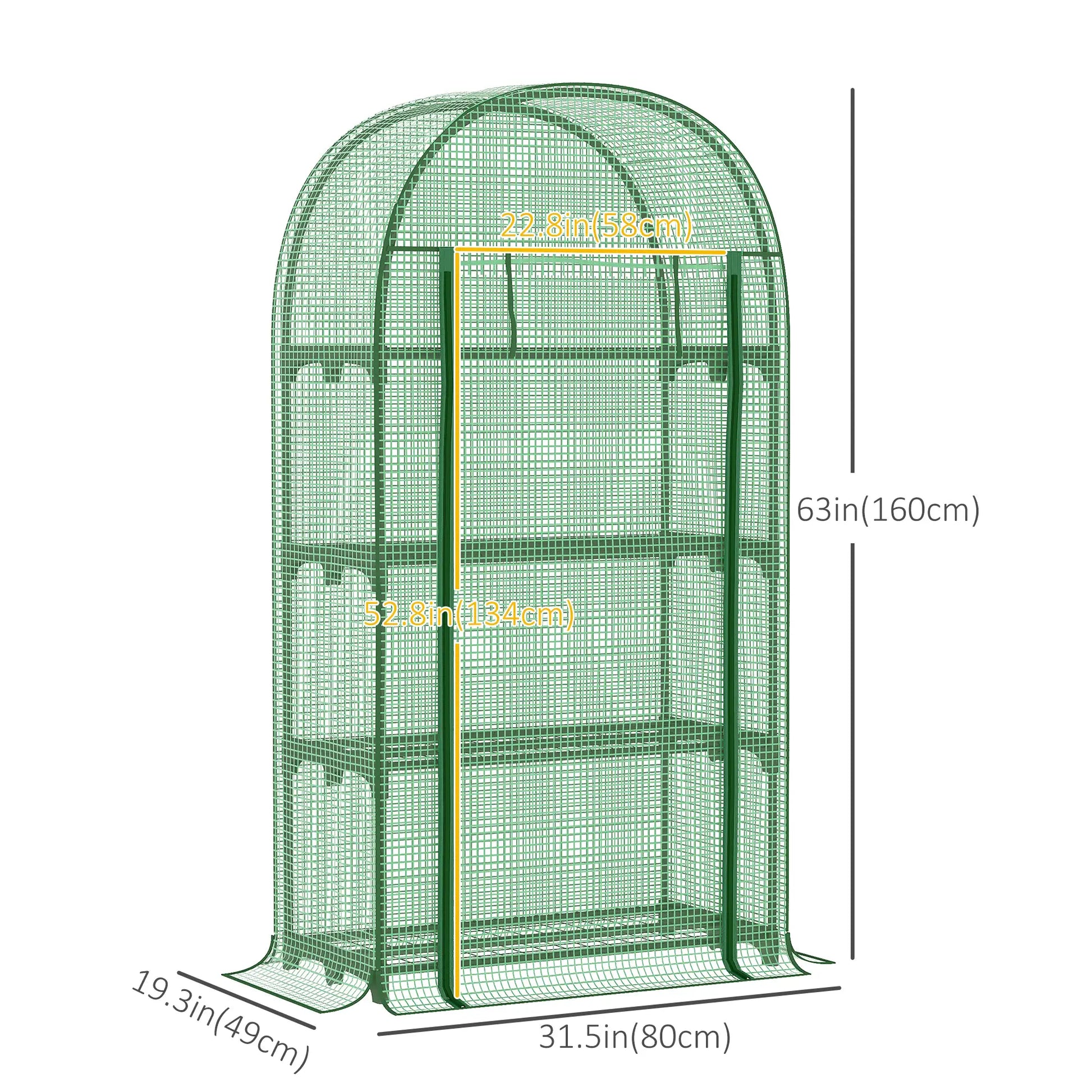 Portable Mini Greenhouse, Zippered Door, PE Cover, 31.5" x 19.3" x 63", Green Mini Greenhouses at Gallery Canada