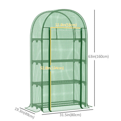 Portable Mini Greenhouse, Zippered Door, PE Cover, 31.5" x 19.3" x 63", Green Mini Greenhouses at Gallery Canada