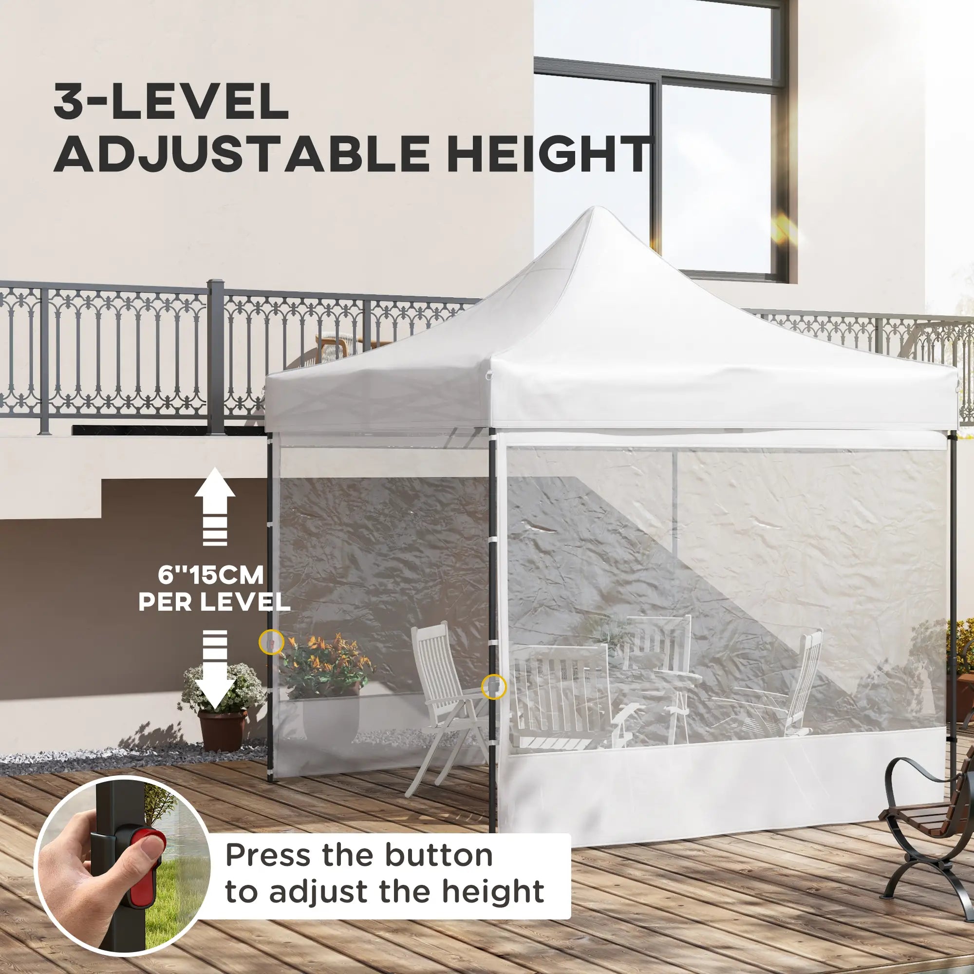 10' x 10' Pop Up Canopy Tent, Wheeled Carry Bag, Adjustable Height Pop Up Canopies at Gallery Canada