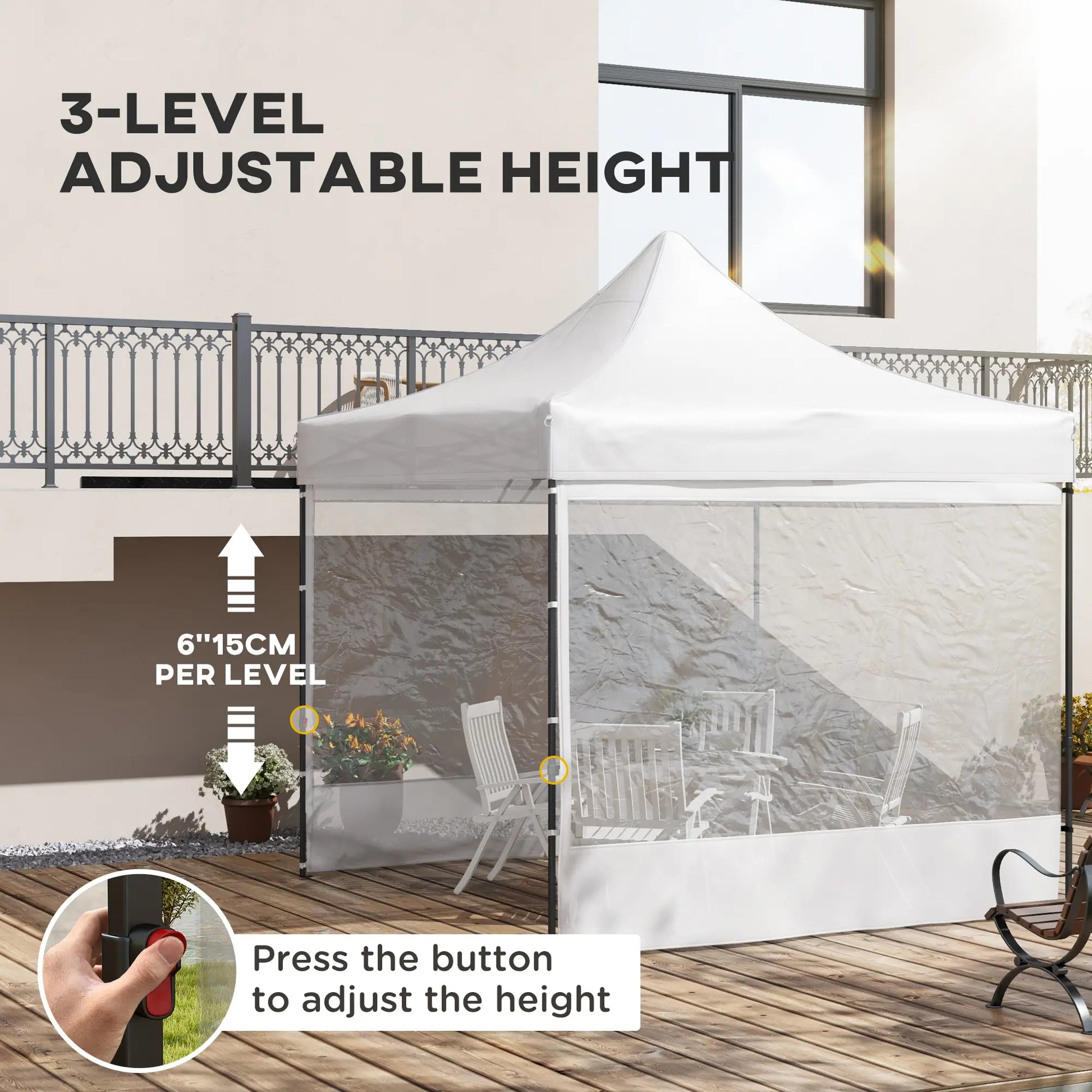 10' x 10' Pop Up Canopy Tent, Wheeled Carry Bag, Adjustable Height Pop Up Canopies at Gallery Canada