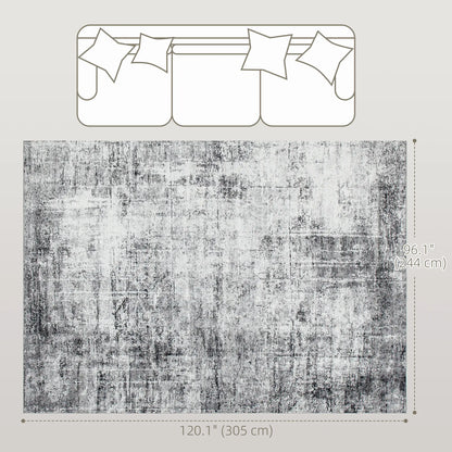 Modern Abstract Area Rug 8x10, Machine Washable, Non-Slip, Grey Living Room Furniture at Gallery Canada