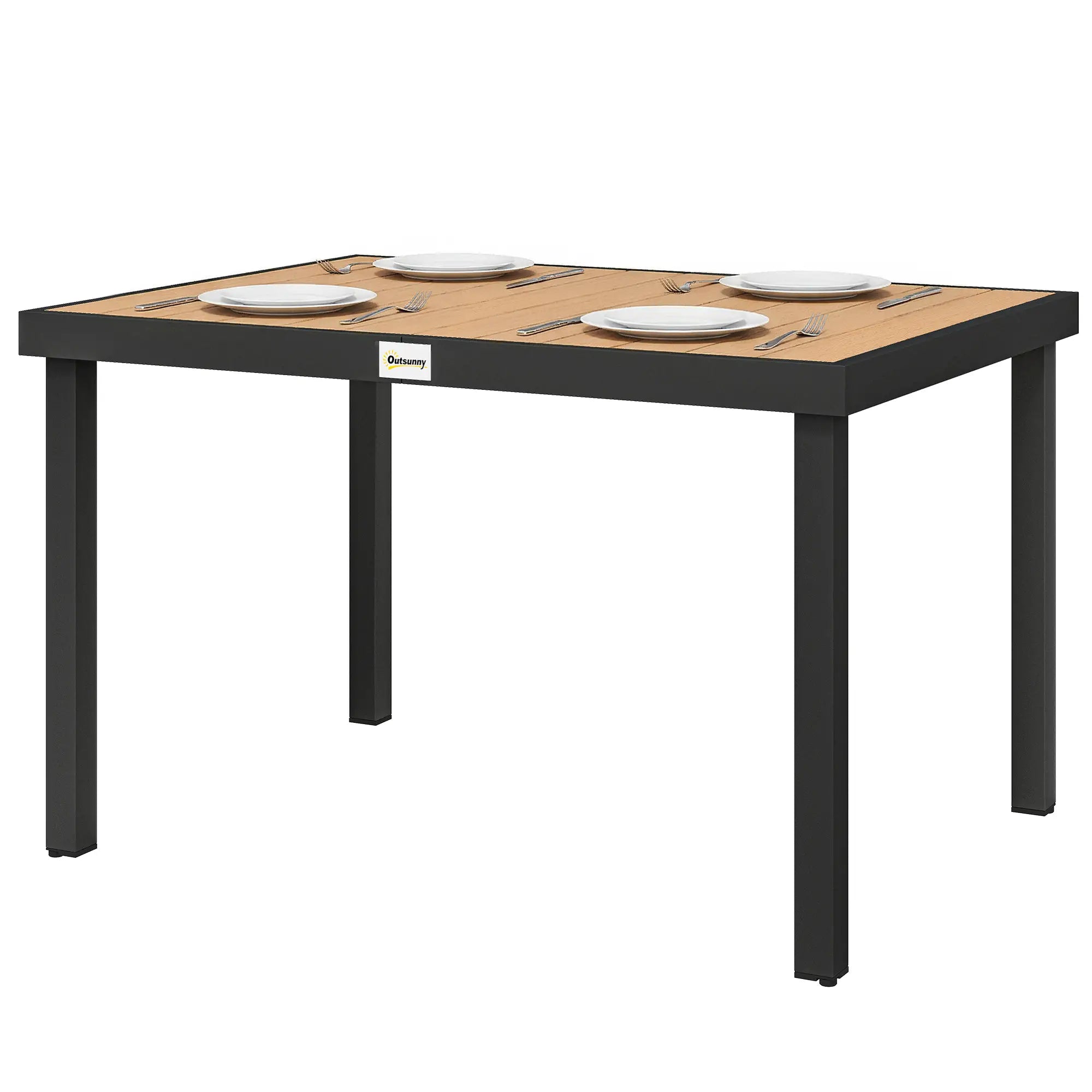Aluminum Outdoor Dining Table for 6, 47.2