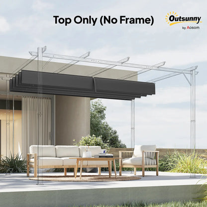 Retractable Pergola Canopy, 10' x 7' Sun Shade, UV30+, Dark Grey Gazebo Canopy Replacement at Gallery Canada