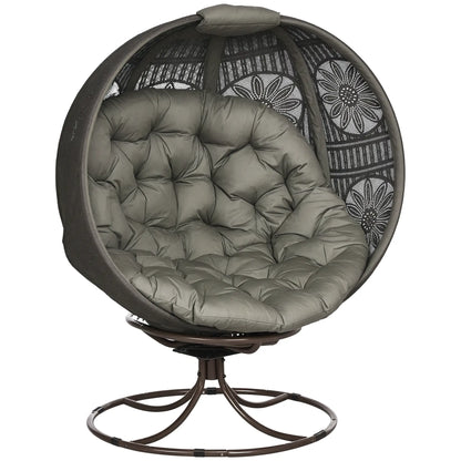 Patio Egg Chair, Swivel Base, Foldable, Large Seat Cushion, Cup Holder, Indoor Outdoor Patio Chairs at Gallery Canada