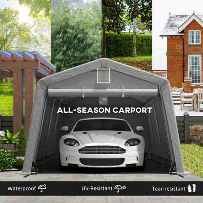 11' x 20' Portable Garage, Heavy Duty Carport, Grey Car Shelters at Gallery Canada