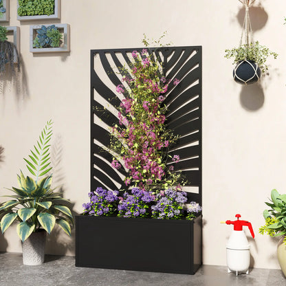 Metal Garden Bed with Trellis for Climbing Plants, Freestanding Galvanized Planter Boxes at Gallery Canada