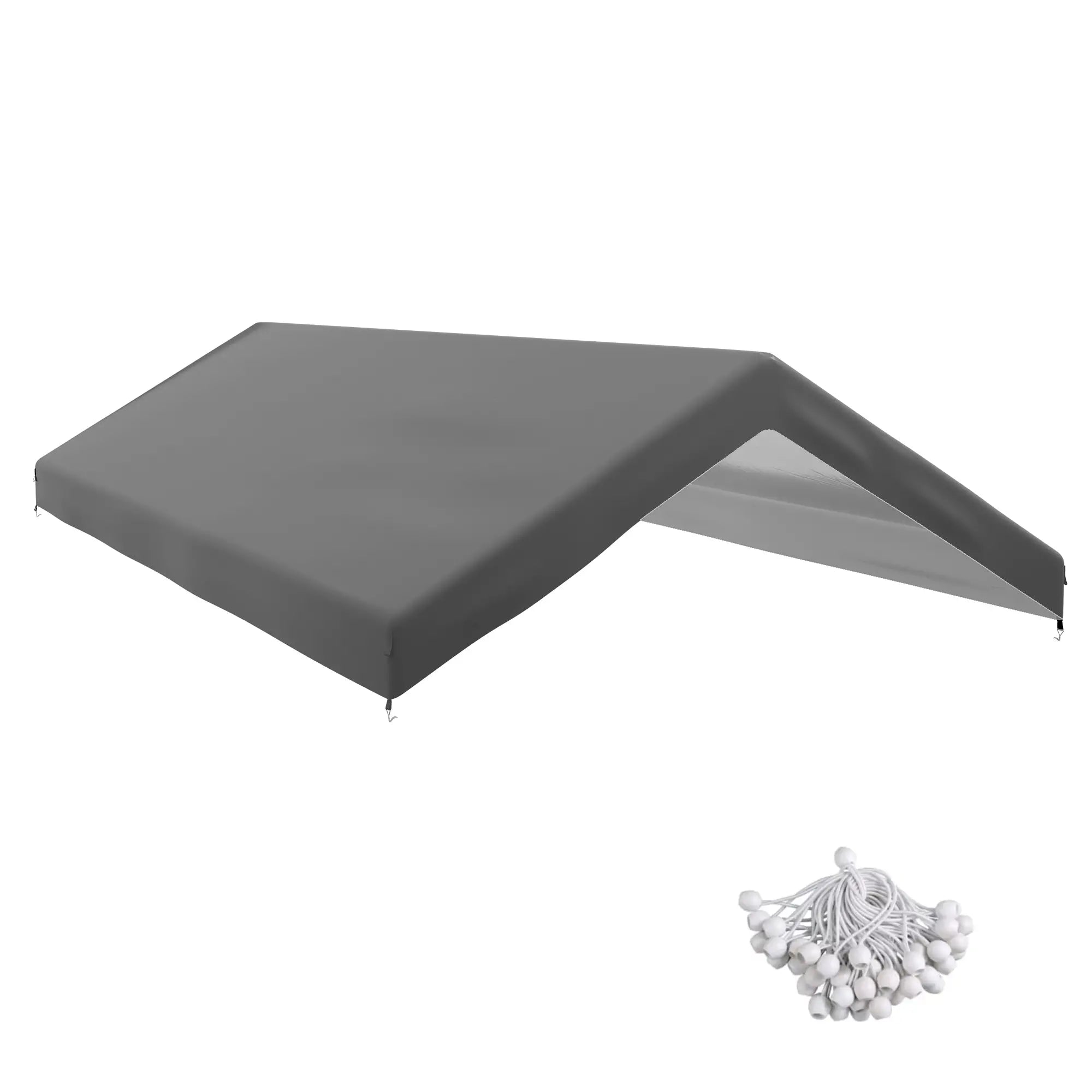 10 x 20ft Carport Canopy, UV Resistant, Dark Grey Gazebo Canopy Replacement Dark Grey at Gallery Canada