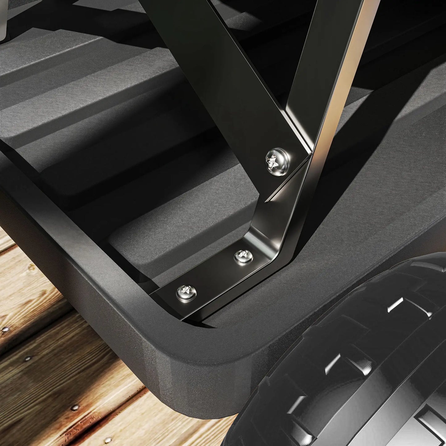 Rolling Garden Stool With Tool Tray, 19.7" x 19.3" x 12.6", Black Garden Accessories at Gallery Canada