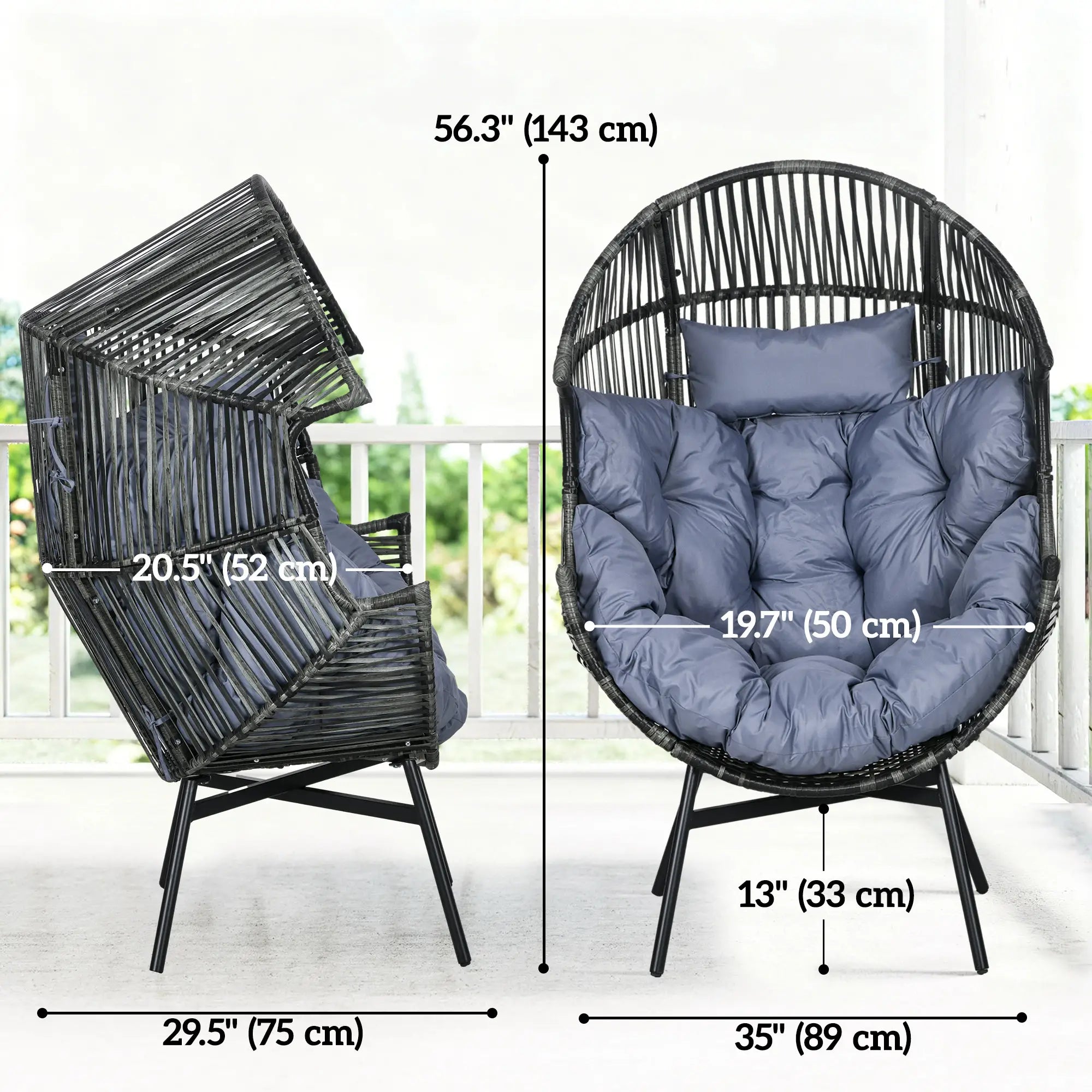 Oversized Wicker Egg Chair, 5.5