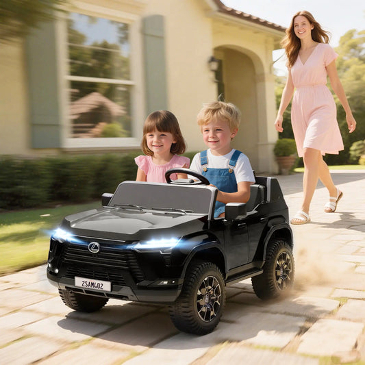 12V Ride On Car, Licensed GX550, 2-Seater, Remote Control, Suspension, Black Electric Toy Cars Black at Gallery Canada