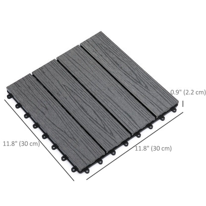 Interlocking Deck Tiles, 11 Pack 12" x 12", Waterproof Non-Slip, Grey Deck Tiles at Gallery Canada