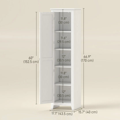 67 Farmhouse Kitchen Pantry Cabinet, Adjustable Shelves, White Kitchen Pantry Cabinets at Gallery Canada