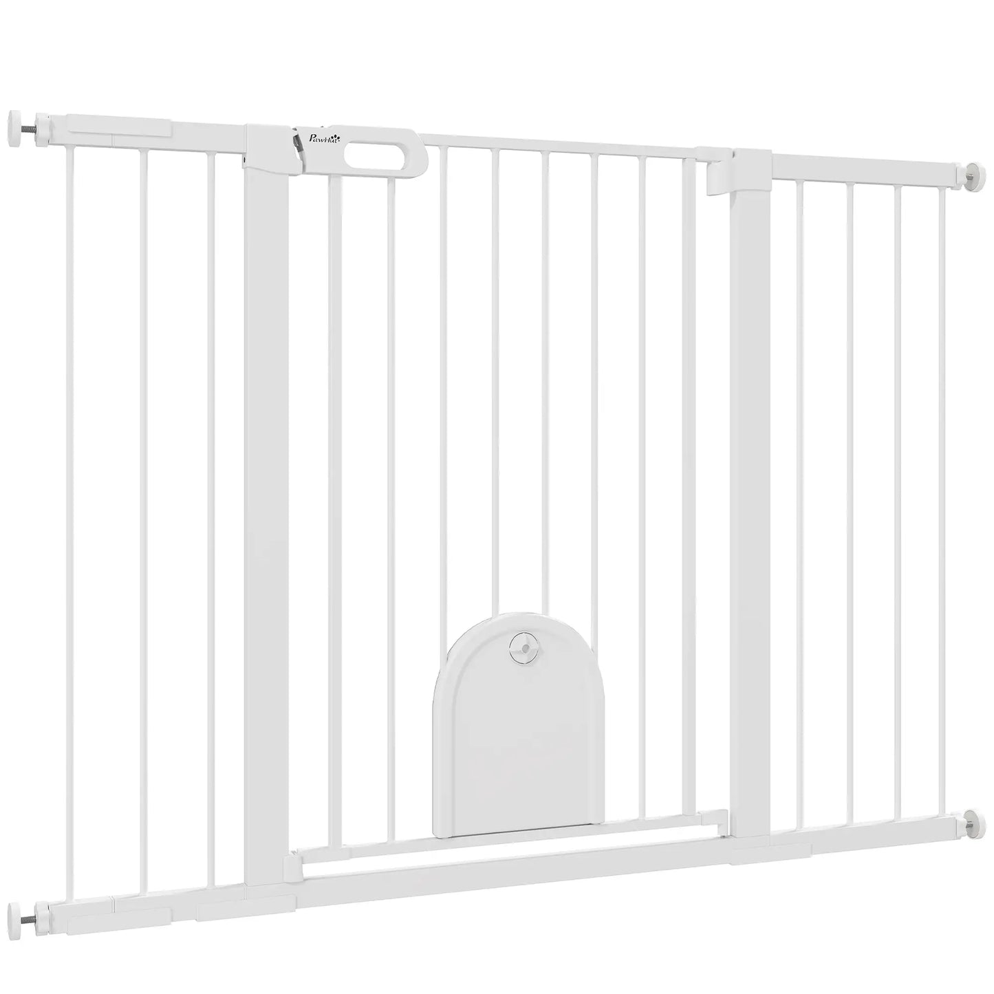 30"-52" Extra Wide Pet Gate Barrier with Small Door, 35"H Dog Gate with Safety Gate Barrier, Stair Pressure Fit, Black Houses, Kennels & Pens White at Gallery Canada