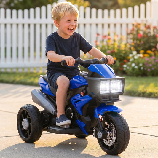 Kids Electric Motorcycle Ride-On Toy, 6V Battery Powered, Blue Electric Motorcycles Blue at Gallery Canada