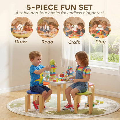 Kids Table and Chair Set, 5-Piece Children Furniture Kids Table Sets at Gallery Canada