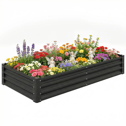 6 x 3 x 1ft Galvanized Raised Garden Bed, Black Outdoor Planter Box, Black Galvanized Planter Boxes at Gallery Canada