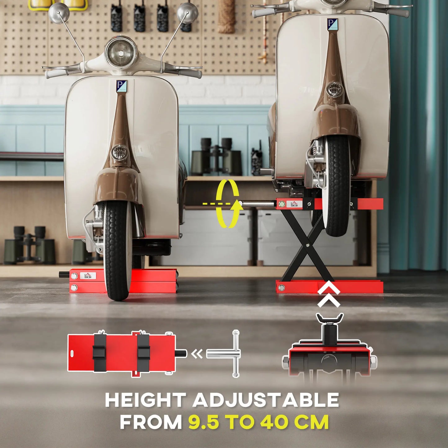 Motorcycle Scissor Lift Jack, 1100 lbs ATV Dirt Bike Stand, 3.7-15.7" Adjustable Height, Red Automotive at Gallery Canada