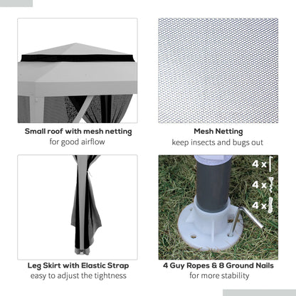 10' x 10' Outdoor Canopy Tent, Mesh Netting, Double Tier Roof, Grey Gazebos at Gallery Canada