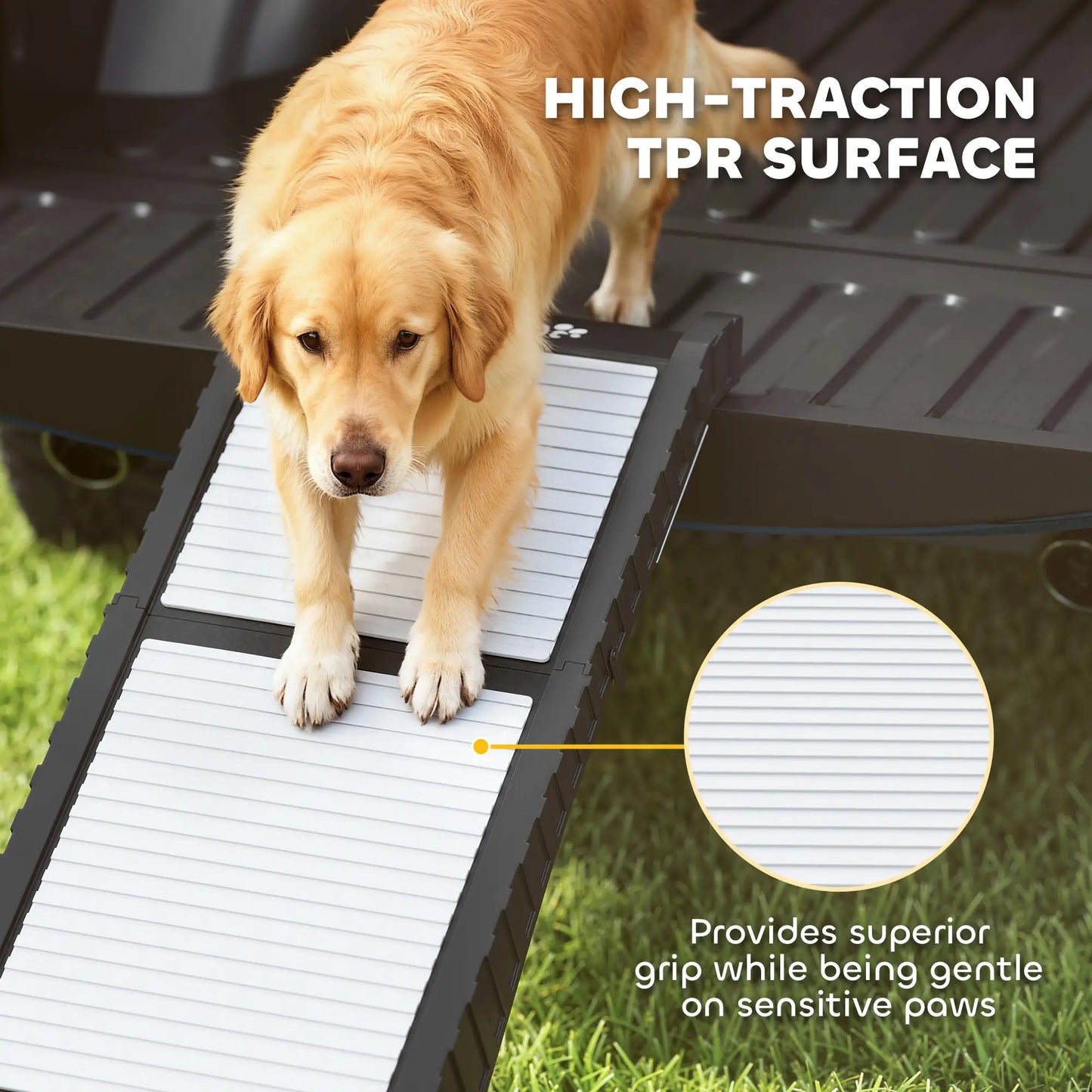 Foldable Dog Car Ramp, 69" x 15.7", Non-Slip TPR Surface, For Dogs Up To 220LBS Dog Stairs at Gallery Canada
