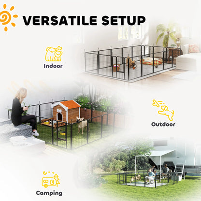 16 Panels Dog Playpen with Straps, Portable &; DIY, for Small Dogs, for Yard, RV, Camping, Garden, 24" Height Houses, Kennels & Pens at Gallery Canada