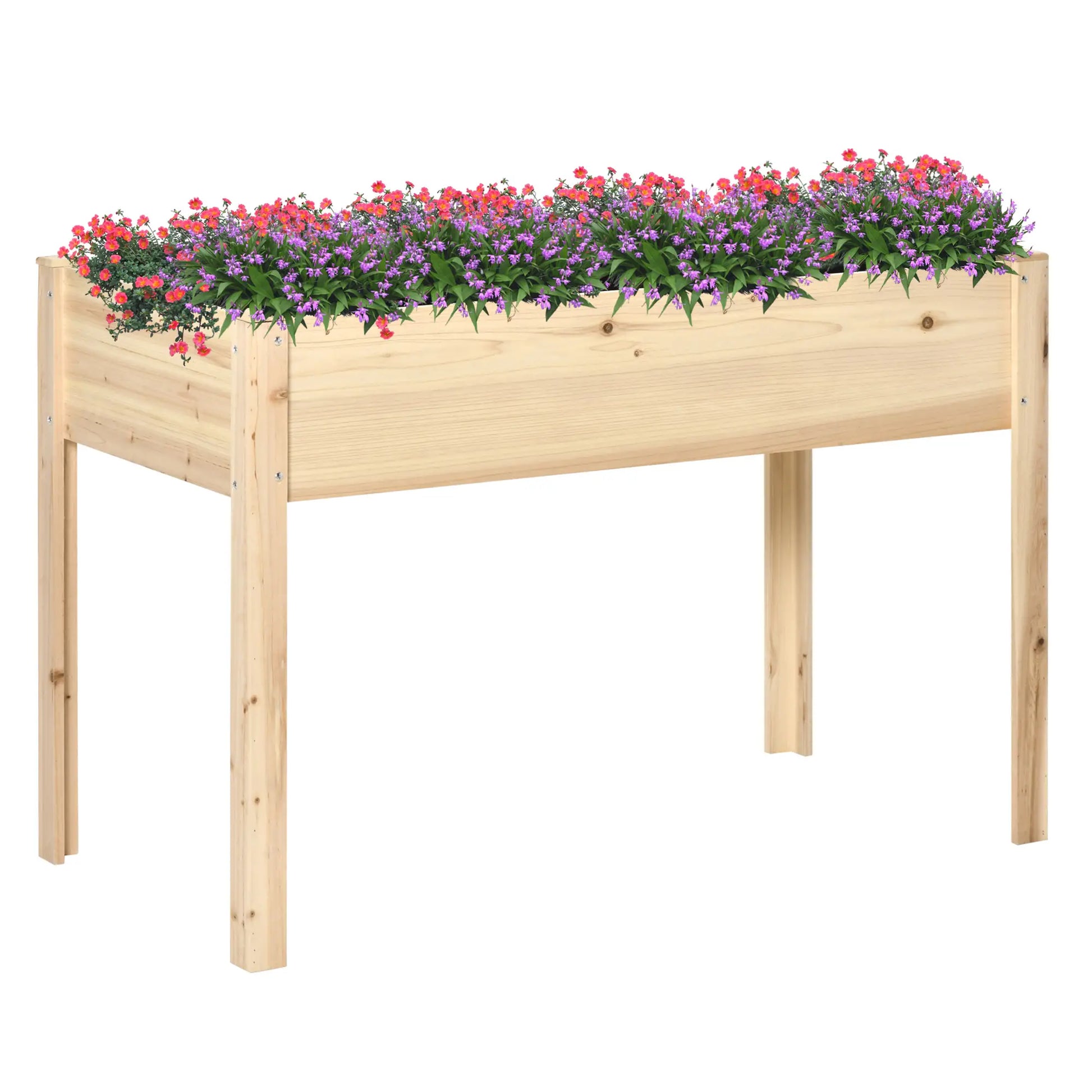46'' x 24'' Raised Garden Bed, Wooden Elevated Planter Box, Non-Woven Liner Elevated Garden Beds Natural at Gallery Canada