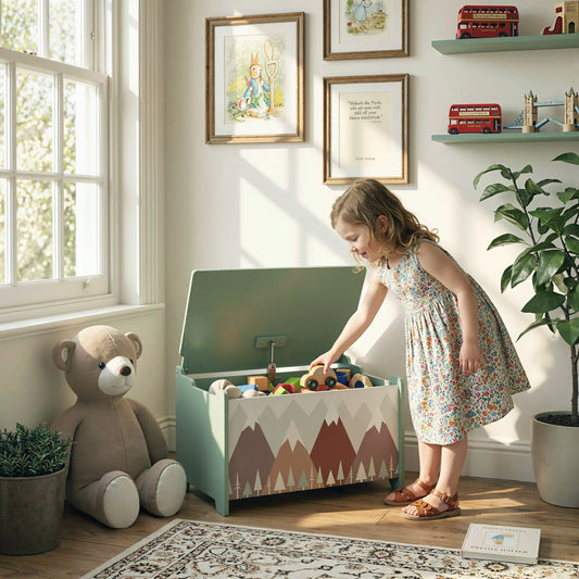 Toy Box with Lid, Storage Organizer, Safety Hinge, Green Baby & Kids Storage Green at Gallery Canada