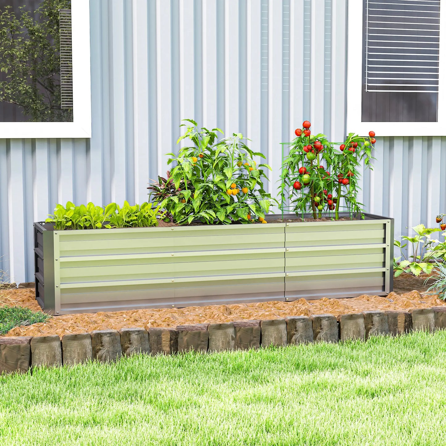6' x 1.5' x 1.3' Galvanized Raised Garden Bed, Large Metal Planter Box, Silver Raised Garden Beds at Gallery Canada