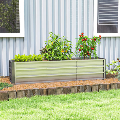 6' x 1.5' x 1.3' Galvanized Raised Garden Bed, Large Metal Planter Box, Silver Raised Garden Beds at Gallery Canada