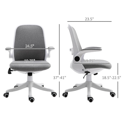 360° Swivel Office Chair, Adjustable Height, Flip-Up Arms, Grey Task Chairs at Gallery Canada