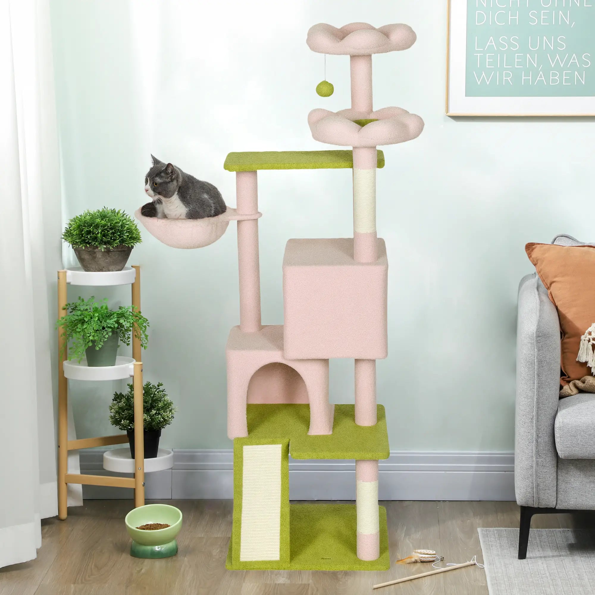 Flower Cat Tree, Sisal Scratching Posts, Multi-Level Tower, Pink Cat Trees at Gallery Canada